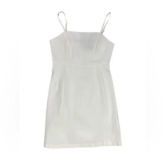 Urban Outfitters Denim Mini Dress | White | Size XS - Picture 5 of 10